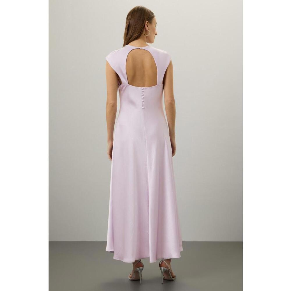 Bardot Peggy A-Line Satin Slip Dress Size XS with Fabric Pull - Picture 2 of 14